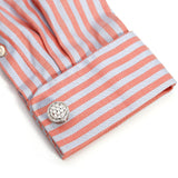Men's Silver Crystal Round Cufflinks XK22S034