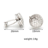 Men's Silver Crystal Round Cufflinks XK22S034