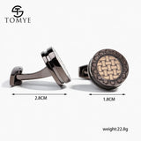 Men's Cufflinks XK18S454 Round Shaped Woven Buttons Dress Shirt Cuff Links