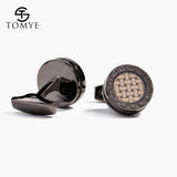 Men's Cufflinks XK18S454 Round Shaped Woven Buttons Dress Shirt Cuff Links