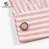 Men's Cufflinks XK18S454 Round Shaped Woven Buttons Dress Shirt Cuff Links
