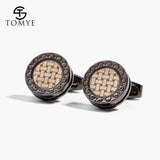 Men's Cufflinks XK18S454 Round Shaped Woven Buttons Dress Shirt Cuff Links