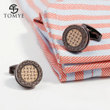 Men's Cufflinks XK18S454 Round Shaped Woven Buttons Dress Shirt Cuff Links