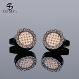 Men's Cufflinks XK18S454 Round Shaped Woven Buttons Dress Shirt Cuff Links