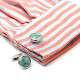 Men's Jadei Round Silver Cufflinks XK22076