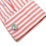 Men's Jadei Round Silver Cufflinks XK22076