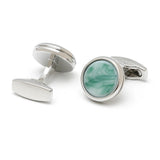 Men's Jadei Round Silver Cufflinks XK22076