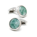 Men's Jadei Round Silver Cufflinks XK22076