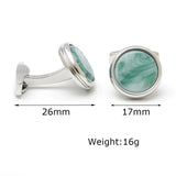 Men's Jadei Round Silver Cufflinks XK22076