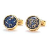 Personalized Golden Sand Round Cufflinks