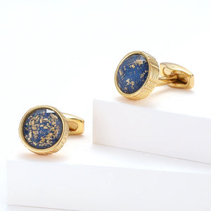 Personalized Golden Sand Round Cufflinks