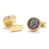 Personalized Golden Sand Round Cufflinks