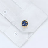 Personalized Golden Sand Round Cufflinks