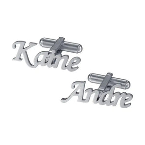 Men's Initials Cufflinks in Stainless Steel