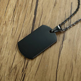 Men's Necklace Army Dog Tags Pendant Stainless Steel Personalized Chain