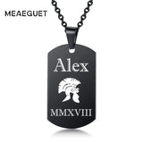 Men's Necklace Army Dog Tags Pendant Stainless Steel Personalized Chain