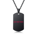 Men's Necklace Army Dog Tags Pendant Stainless Steel Personalized Chain