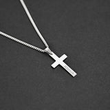 Men's Stainless Steel Cross Name Necklace Engraved Gift