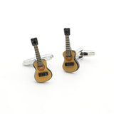 Guitar Cufflinks Coffee Music Cuff Links for Men