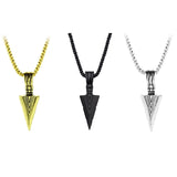 Men's Matte Long Necklace with Arrow Pendant Hip Hop Rock Gift