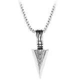 Men's Matte Long Necklace with Arrow Pendant Hip Hop Rock Gift