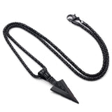 Men's Matte Long Necklace with Arrow Pendant Hip Hop Rock Gift