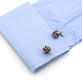 Men's Red Knot Brass Ball Cuff Links