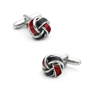 Men's Red Knot Brass Ball Cuff Links