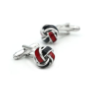 Men's Red Knot Brass Ball Cuff Links