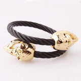 Men's Skull Bracelet Stainless Steel Cuff Wire Bangles