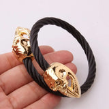 Men's Skull Bracelet Stainless Steel Cuff Wire Bangles