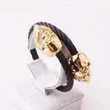 Men's Skull Bracelet Stainless Steel Cuff Wire Bangles