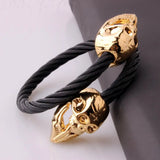 Men's Skull Bracelet Stainless Steel Cuff Wire Bangles