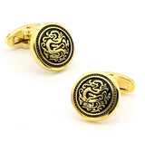 Men's Dragon Cuff Links Copper Material Silver Animal Cufflinks