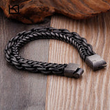 Men's Double Layer Stainless Steel Matte Bracelet Chain Hip Hop Biker Jewelry