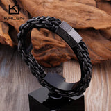 Men's Double Layer Stainless Steel Matte Bracelet Chain Hip Hop Biker Jewelry