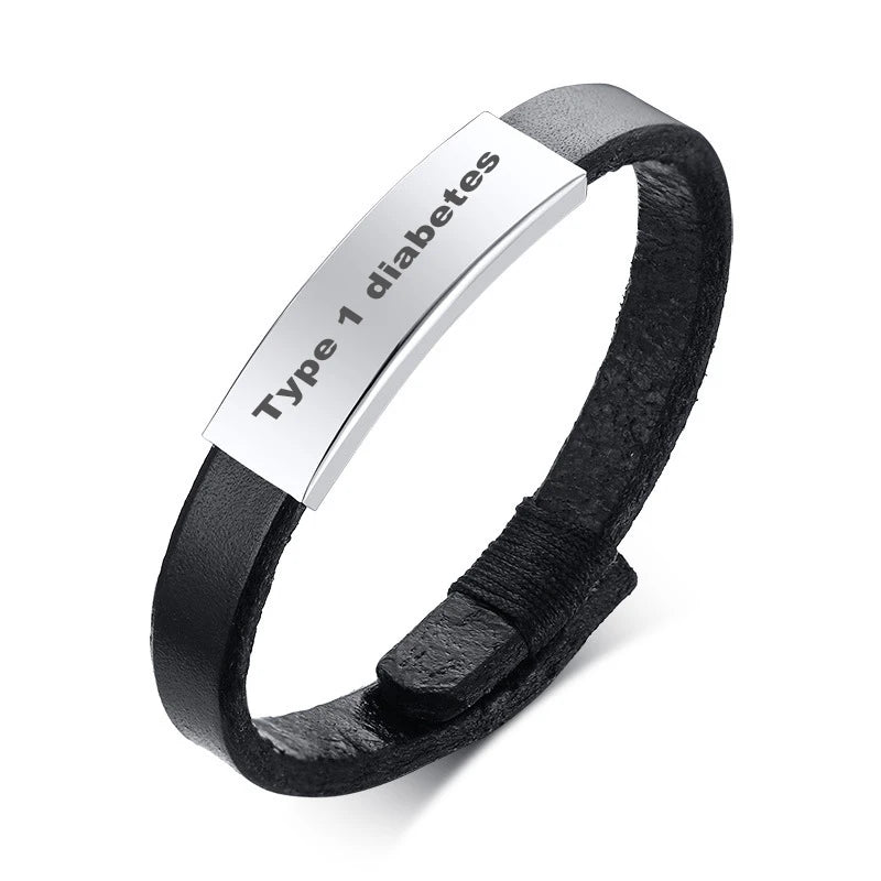 Men's Engraved Medical Alert Bracelet