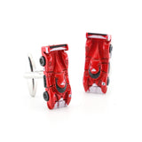 Men's F4 Racing Car Cufflinks Brass Material Red Sport Car Cuff Links
