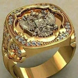 Men's 18K Carved Diamond Engagement Ring