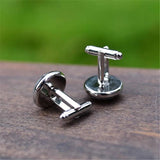 Men's A-Z Silver Letter Cufflinks for Shirt Wedding Cuff Links