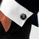 Men's A-Z Silver Letter Cufflinks for Shirt Wedding Cuff Links