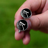 Men's A-Z Silver Letter Cufflinks for Shirt Wedding Cuff Links