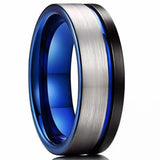 Men's Tungsten Carbide Ring Silvery Surface Asymmetric Ring