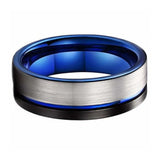 Men's Tungsten Carbide Ring Silvery Surface Asymmetric Ring