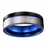 Men's Tungsten Carbide Ring Silvery Surface Asymmetric Ring