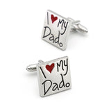 Men's Copper Cuff Links 'I LOVE MY DAD'