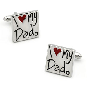 Men's Copper Cuff Links 'I LOVE MY DAD'