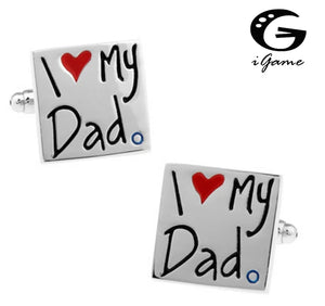 Men's Copper Cuff Links 'I LOVE MY DAD'