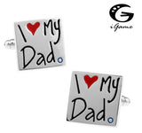 Men's Copper Cuff Links 'I LOVE MY DAD'