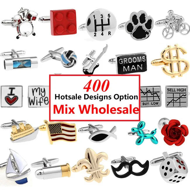 Men's Brass Cufflinks - 400 Hotsale Designs - Retail Option